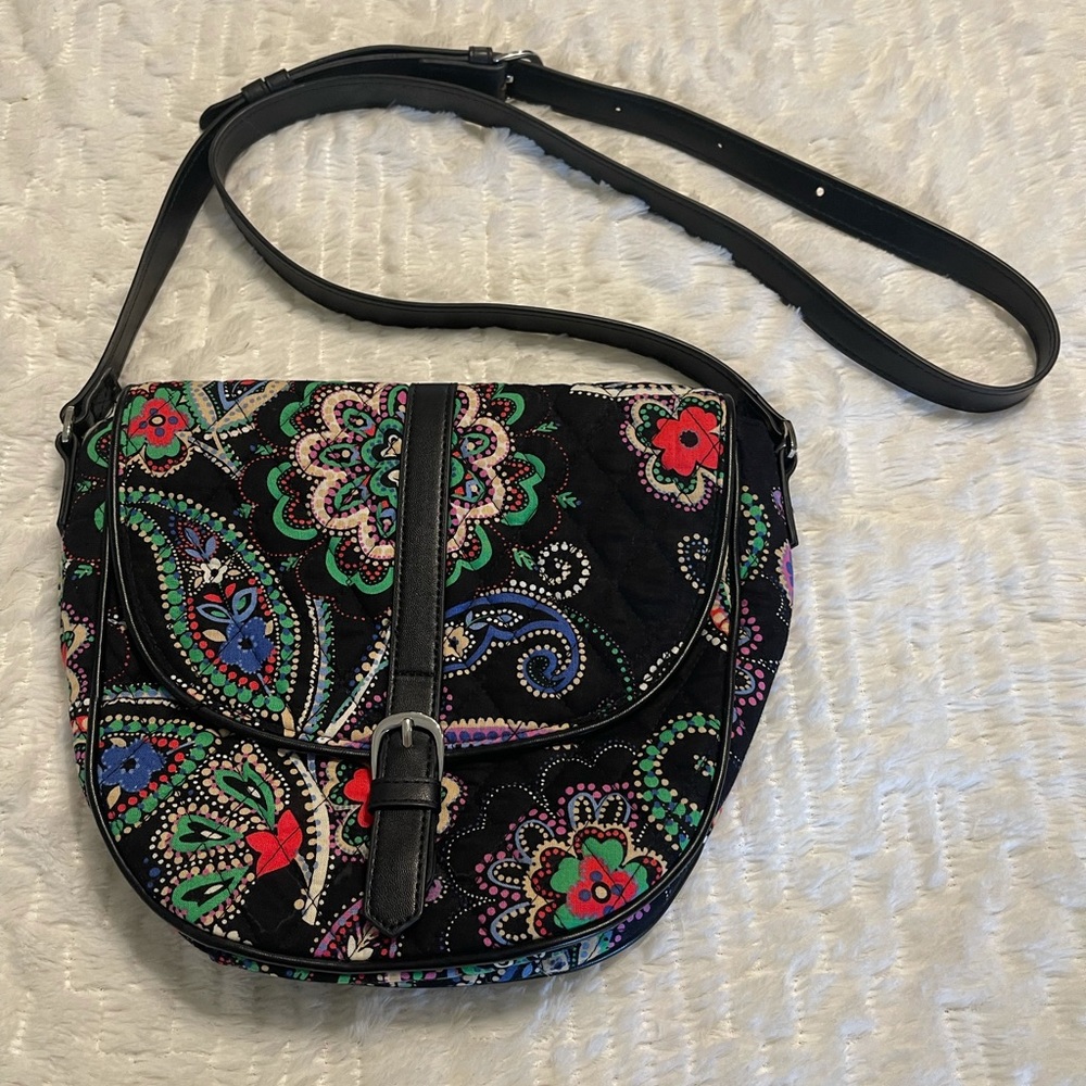 Vera Bradley Kiev paisley slim saddle purse